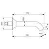 Ideal Standard La Dolce Vita BD672GN Настенный трубчатый излив 160 мм PVD Silver Storm (Серебряный Шторм)