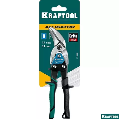 KRAFTOOL Alligator, 250 мм, правые усиленные ножницы по металлу с выносом (2328-OR)