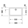 Duravit Vero 455600000 Раковина шлифованный вариант, без перелива, без площадки под смес., включая крепление, 600x380мм, цвет: Белый