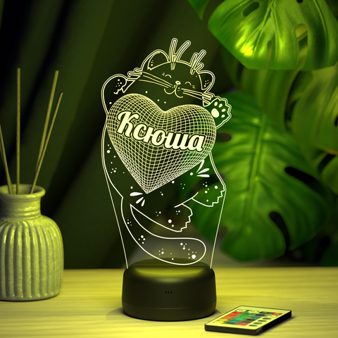 Кот с сердечком (Именной)
