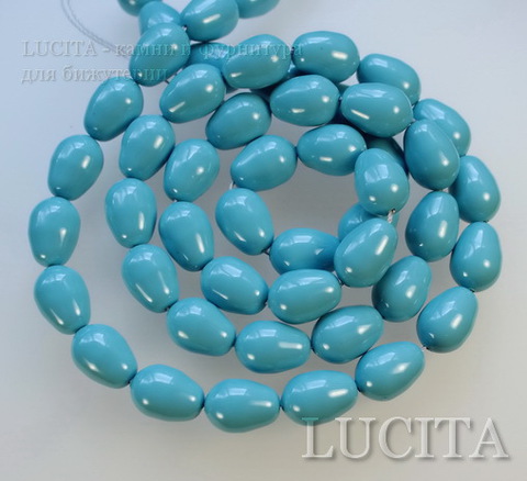 5821 Хрустальный жемчуг Сваровски Crystal Turquoise грушевидный 11х8 мм