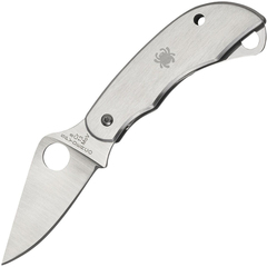Фото Нож складной + ножницы ClipiTool™ Scissors - Spyderco 169P, сталь 8Cr13MoV Satin Plain, рукоять нержавеющая сталь