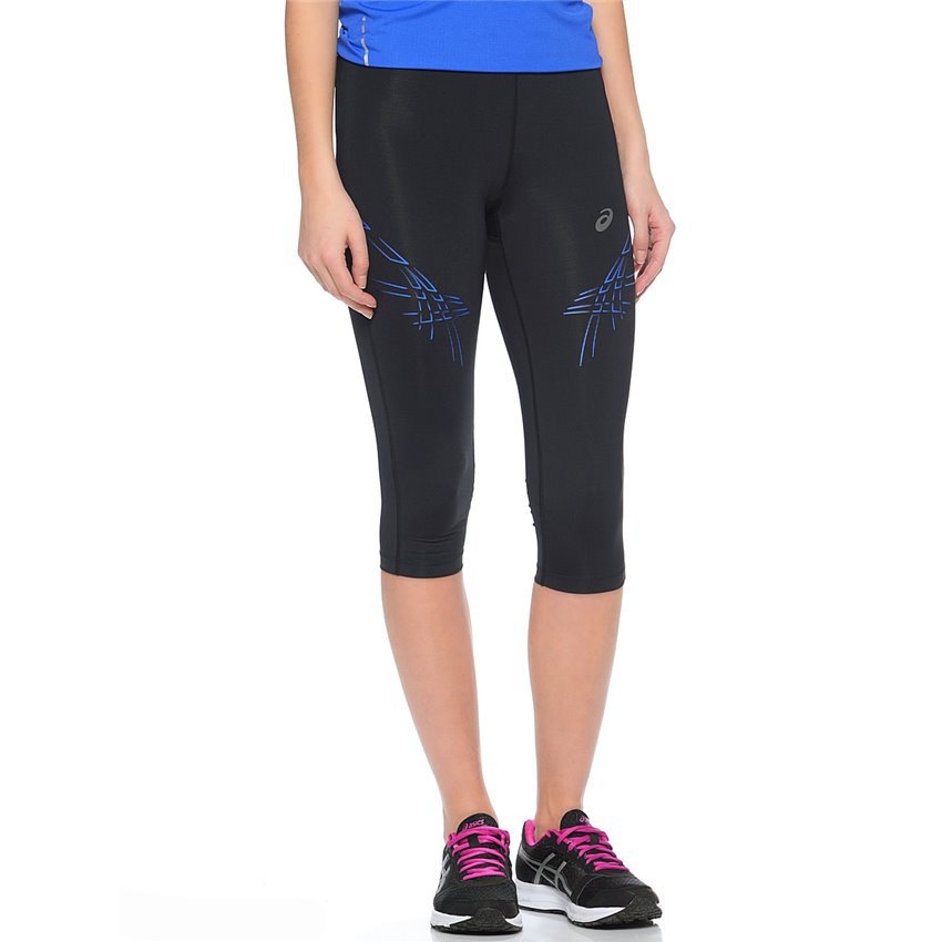 ASICS STRIPE 3/4 женские тайтсы капри синий принт