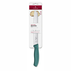 Фото Нож для хлеба серрейтор Victorinox Swiss Classic 21 см, нержавеющая сталь, рукоять пластик, зеленый