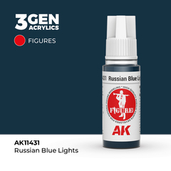 Акриловая краска AK Interactive Russian Blue Lights 3GEN Figures, 18мл