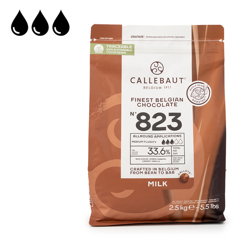 Шоколад Callebaut молочный 33,6% (823-RT-U71) 2,5 кг