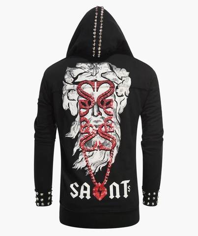 The Saints Sinphony | Худи мужское LIGHTNING ZUES HOODIE BLACK RED спина
