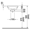 Duravit Architec 462400000 Раковина встр., для встр. снизу без перел., с плоскостью под смес., с отв. для смесителя, с намеченным отв. для дозатора мыла, справ