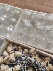 Плафон прозрачный на резьбе D9см CLEAR/WHITE