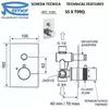 Remer X Style Inox SSXT09Q Смеситель для ванны/душа на 2 потока скрытый монтаж (скрытая часть в комплекте), цвет: нержавеющая сталь