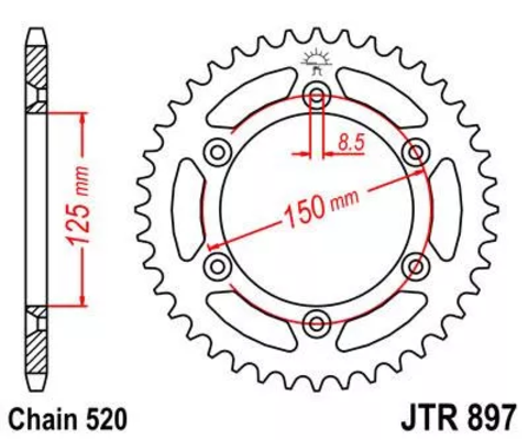 Звезда ведомая JTR897 46SC