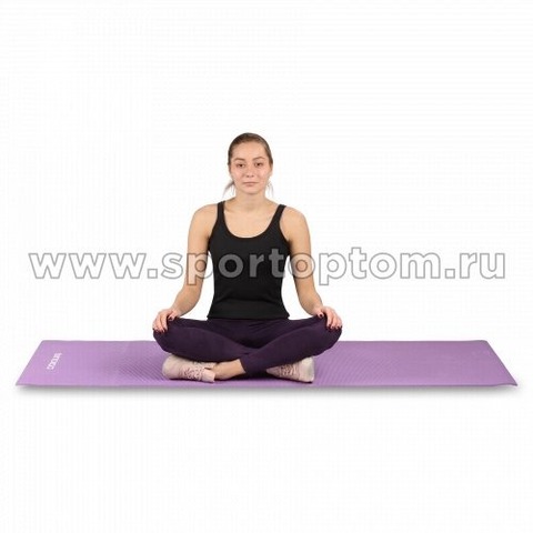 Коврик для йоги и фитнеса INDIGO PVC 173*61*0,6 см Цикламеновый