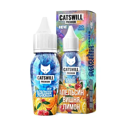 Жидкость CATSWILL PREMIUM ICE Salt 2% STRONG 30 ml - АПЕЛЬСИН ВИШНЯ ЛИМОН