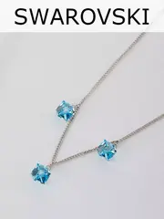 Колье Миражи с голубыми кристаллами Swarovski