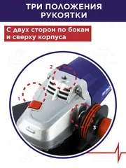 Шлифмашина угловая ПУЛЬСАР УШМ 230-2100 (2100Вт, 230мм, 6500 об/мин, 5 кг)