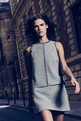 ZARA СТРУКТУРИРОВАННАЯ МИНИ-ЮБКА С НЕОБРАБОТАННЫМ КРАЕМ, ЗЕЛЕНЫЙ/ЭКРЮ