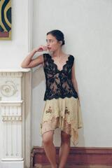 ZARA АСИММЕТРИЧНАЯ ЮБКА ИЗ ТЮЛЯ С ПАЙЕТКАМИ, ЗОЛОТОЙ