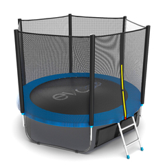 EVO JUMP External 8ft (Blue) + Lower net. Батут с внешней сеткой и лестницей, диаметр 8ft (синий) + нижняя сеть