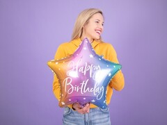 Шар "Радужная звезда "С Днем Рождения" [Happy Birthday] (40 см)