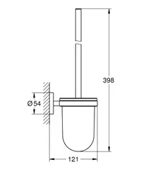 Туалетный ёршик GROHE Essentials с держателем, тёмный графит матовый (40374AL1)