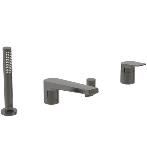 Ideal Standard La Dolce Vita BD671A5 Набортный смеситель для ванны/душа под 4 отверстия PVD Magnetic Grey (Магнит)