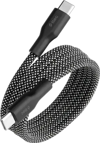 Кабель TTEC Braided USB-C-USB-C Magnetic 60W Fast Charging&Data Cable, 100см, черный