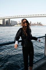 ZARA КУРТКА ИЗ ИСКУССТВЕННОЙ КОЖИ С ПОЯСОМ, ЧЕРНЫЙ