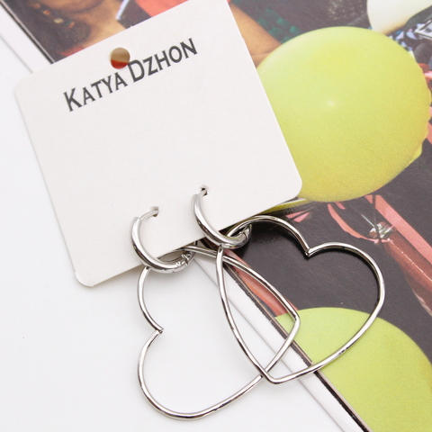 Серьги Katya Dzhon big hearts