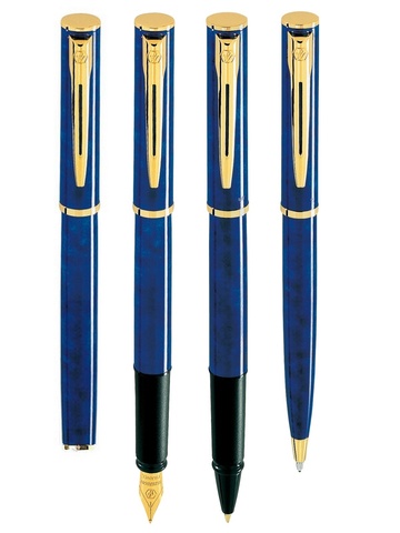 Ручка перьевая Waterman Apostrophe Lacquer Blue Marble GT, F (S0702790)