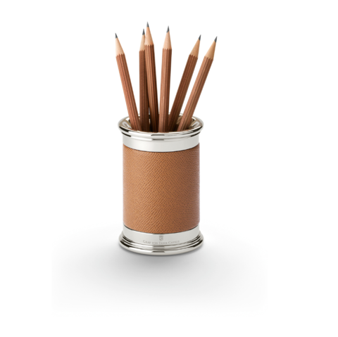 Большая точилка для карандашей Graf von Faber-Castell коричневая кожа