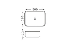 Раковина накладная Aquatek ВЕГА 500*390*130мм, цвет черный матовый