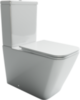 Ceramica Nova Cubic CN1803 Напольный пристенный унитаз с бачком с ультра тонким сидением с функцией плавного закрытия, цвет: белый