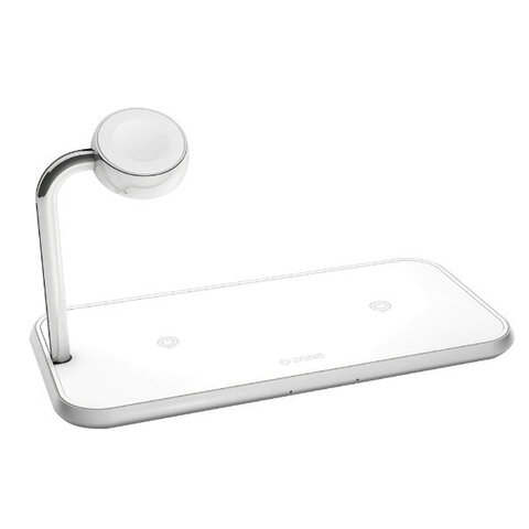 Беспроводная зарядка ZENS Dual+Watch Aluminium Wireless Charger White