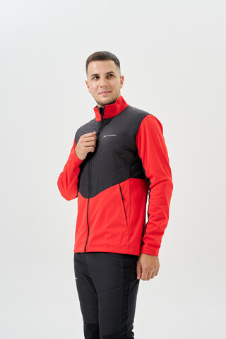 Мужская куртка для лыж и бега зимой Nordski Hybrid Pro 2.0 red-black