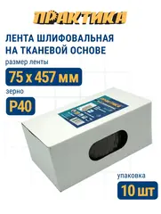 Лента шлифовальная ПРАКТИКА 75 х 457 мм P40 (10шт.) (032-867)