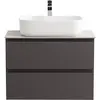 BelBagno KRAFT-700-2C-SO-GSO База под раковину подвесная с фрезерованными ручками по всей длине фасада с двумя выкатн. ящ., Темно-Серый Мат.,700x455x500