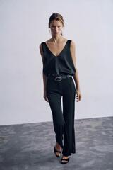 ZARA КОМБИНЕЗОН С РЕМНЕМ, ЧЕРНЫЙ