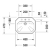 Duravit 1930 Series 476580000 Раковина для встраивания сверху, с перел., и 1 отв. под смес., 58х47х Н:22.5см
