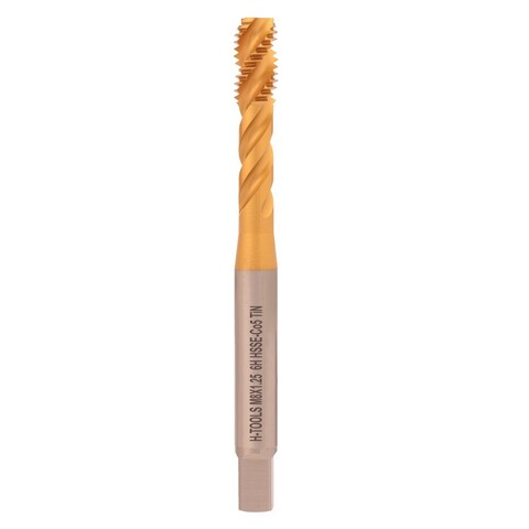 Метчик М 8,0х1,25 (Машинный, винт.) DIN371 HSSE-TiN 6h C/2-3P R45 90мм a=6,2 H-Tools 513X01-C2-0080