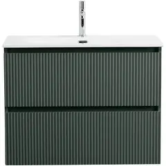 BelBagno UNO-800-2C-SO-VO База под раковину подвесная с фрезерованными ручками по всей длине фасада с двумя выкатн. ящ., Еловый Матовый, 800x455x608 фото