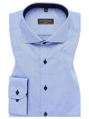 Сорочка мужская Eterna Slim Fit 8100-F132-12 голубая с контрастной отделкой