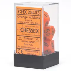 Chessex 7-dice set Opaque - Orange/Black