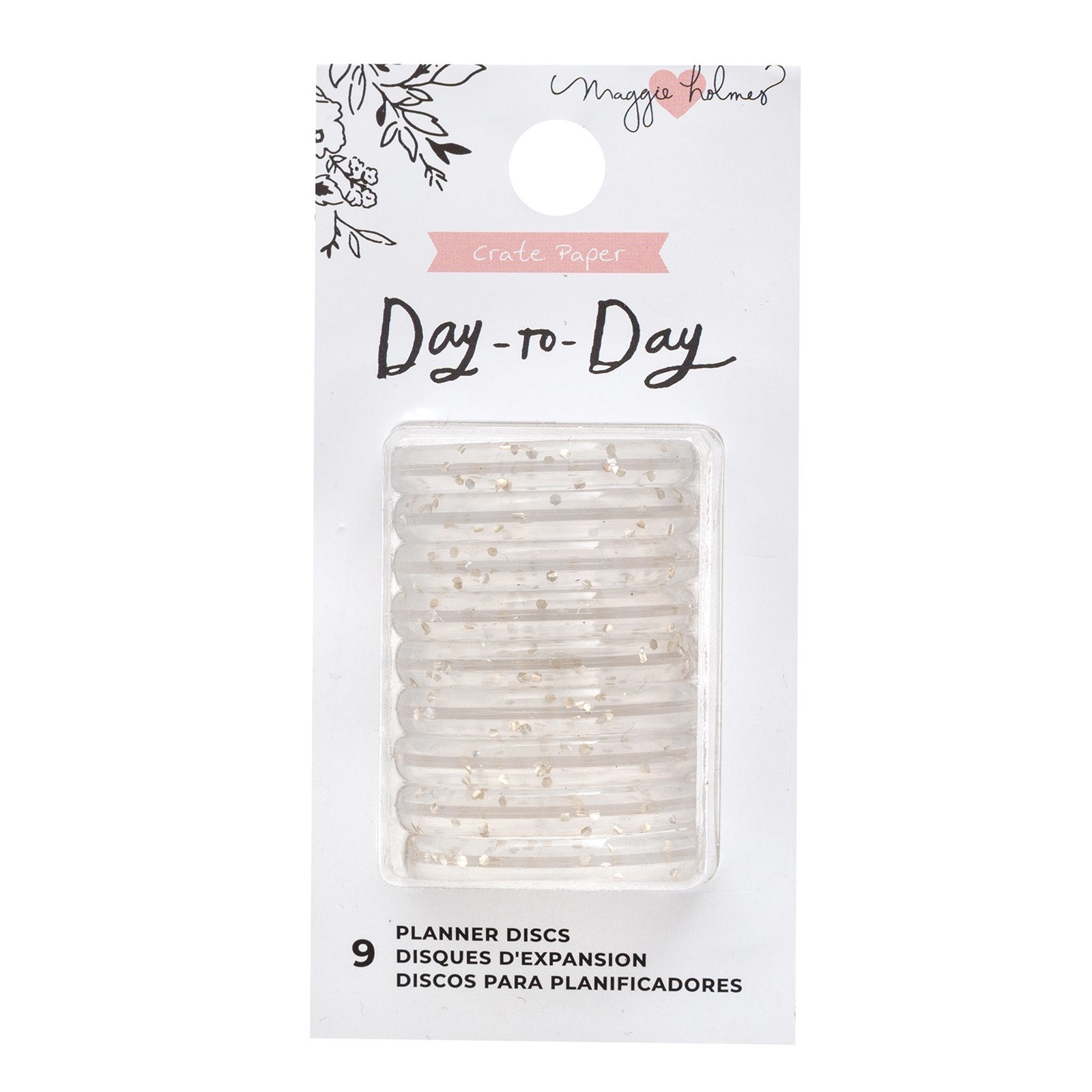 Диски - (крепежный механизм для ежедневников) Maggie Holmes Day-To-Day Planner Discs -  Gold Glitter - 3.2см/9шт