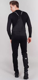 Утеплённый лыжный костюм Nordski Base Black-Red с высокой спинкой мужской