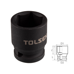 TOLSEN (TT18224) Головка торцевая ударная шестигранная 1/2", 24 мм