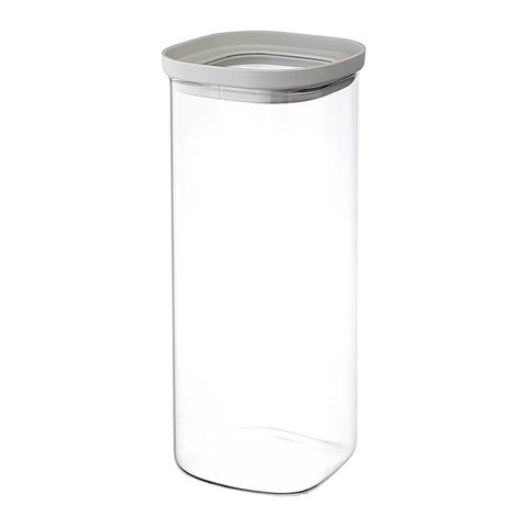 Банка для хранения квадратная Vacuum Glass, 2 л | светло-серая