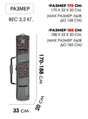Чехол для горных лыж Kyoto Tanto Roll Grey-camo - 2