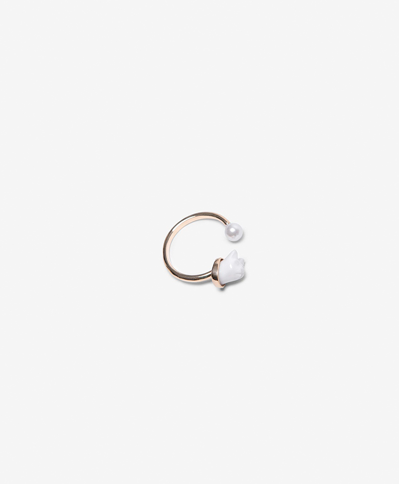 Кольцо Mini Kitty Pearl White