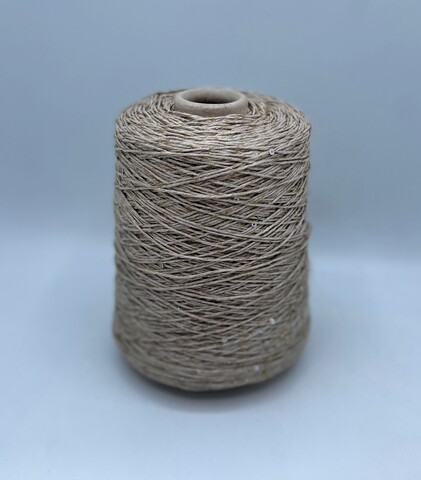 G&G Filati (пр.Италия),art-Lino 150м/100гр,100%Лен+пайетка+ люрекс, цвет-Светло-бежевый. арт.23446