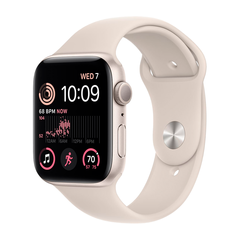 Умные часы Apple Watch SE (2022) GPS, 44mm, Aluminium Case with Sport Band S/M, Starlight (Сияющая звезда)
